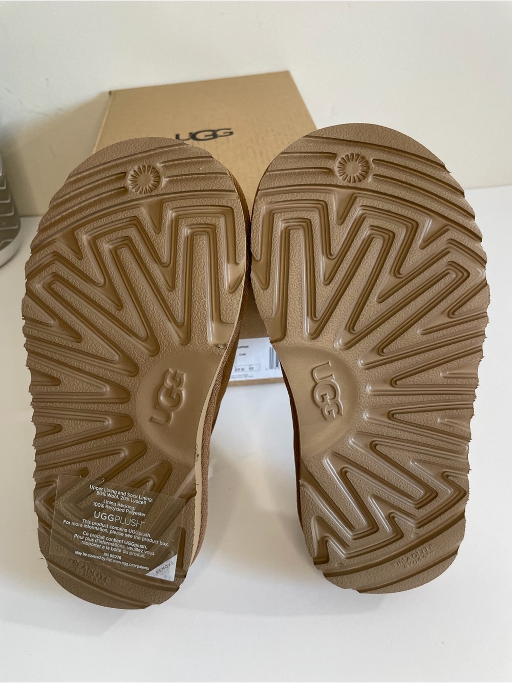 UGG Keegan Chestnut Suede Slide Slippers Shearling Kids Size 3M Cozy Comfort - Picture 8 of 14